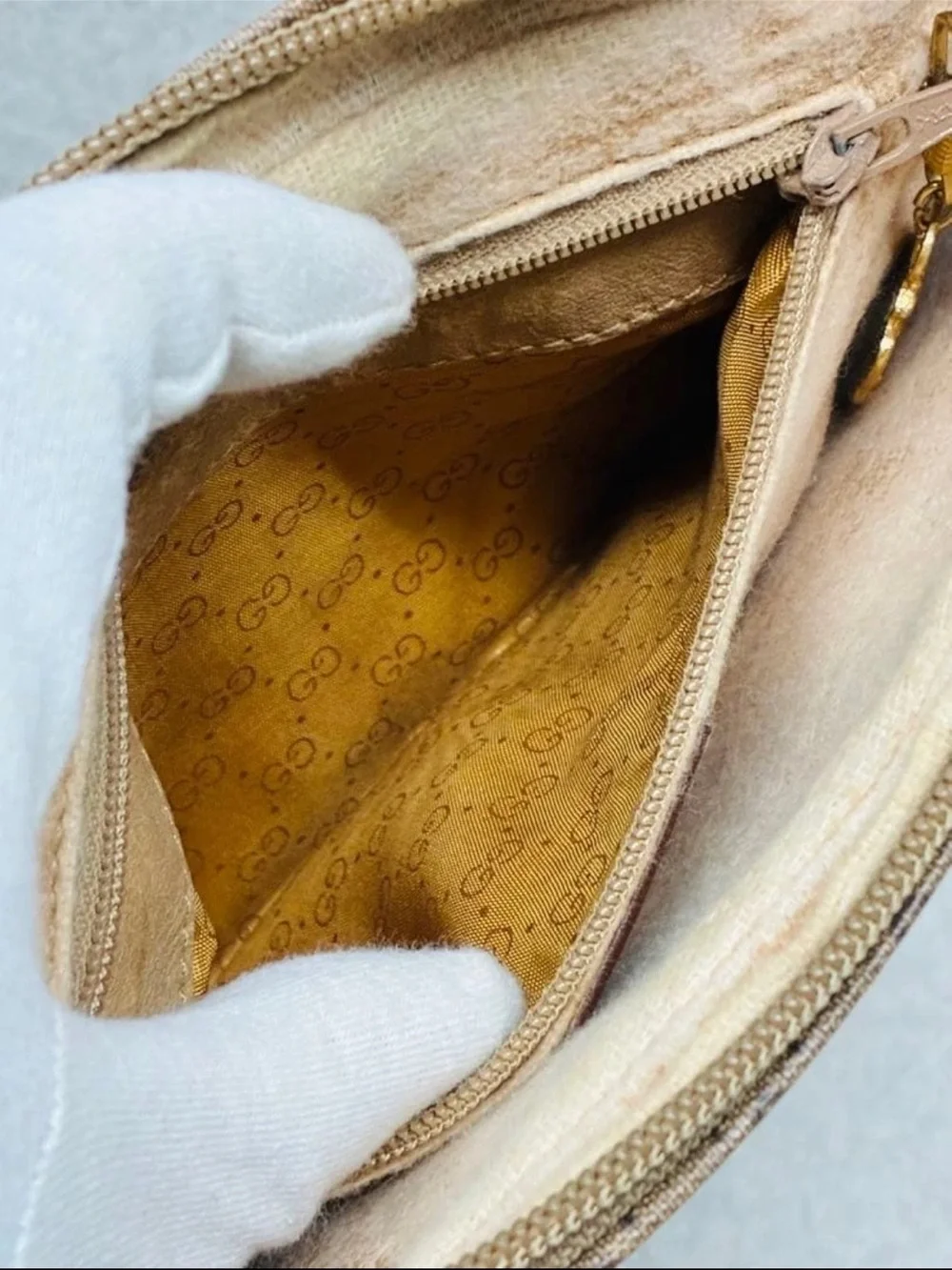 Gucci Beige/Brown Monogram Crossbody Bag